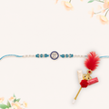 Silver Rakhi with Roli Chawal