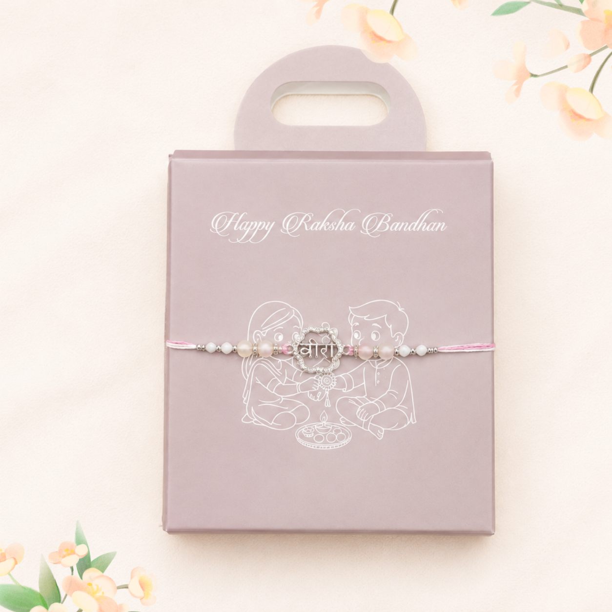 Silver Rakhi with Roli Chawal