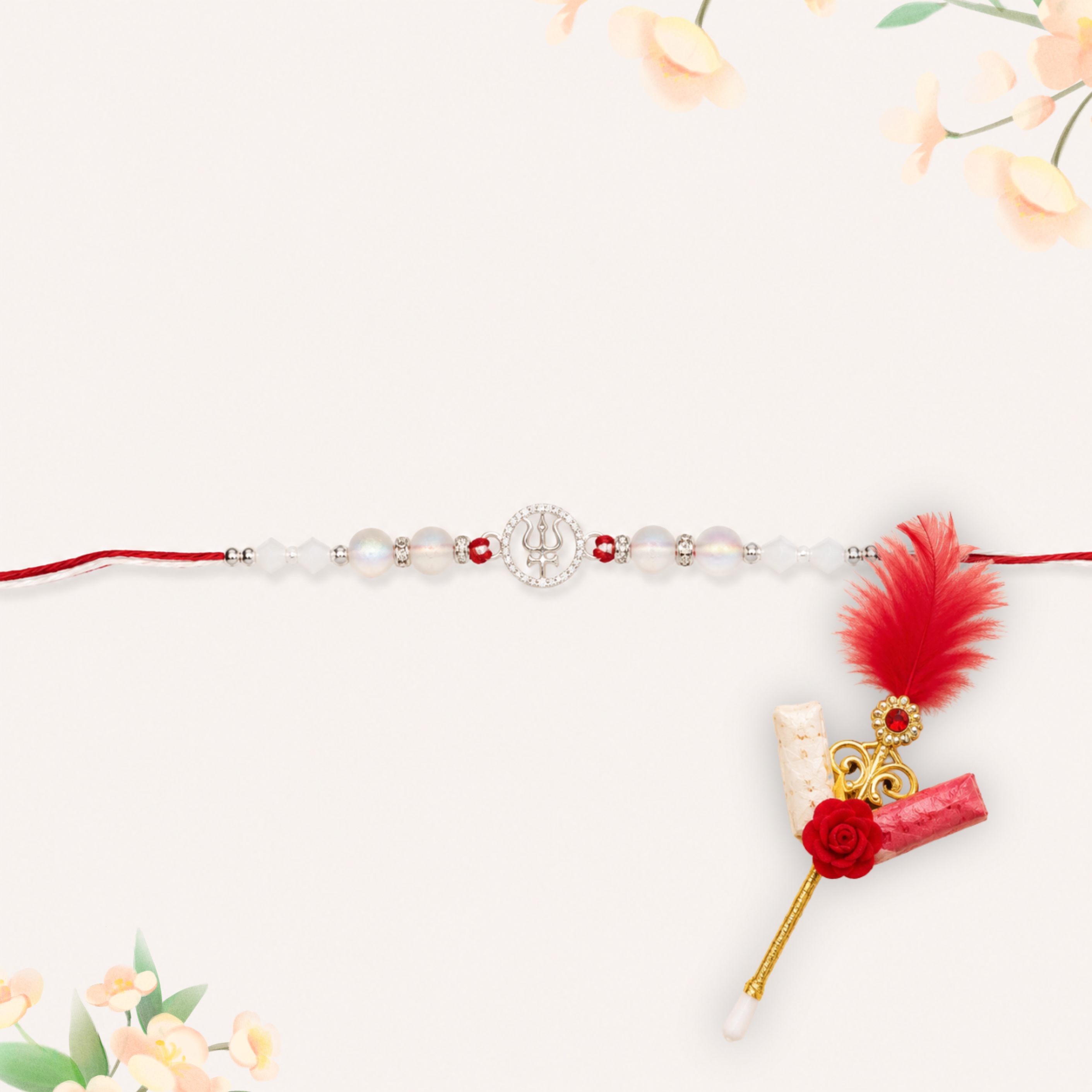 Silver Rakhi with Roli Chawal