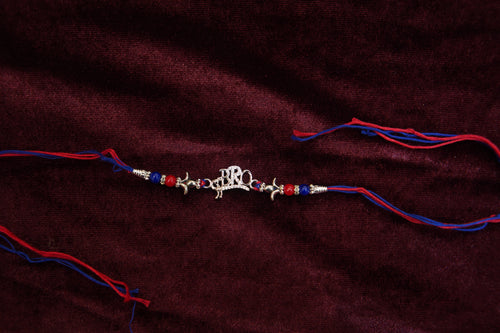 Silver Rakhi with Roli Chawal