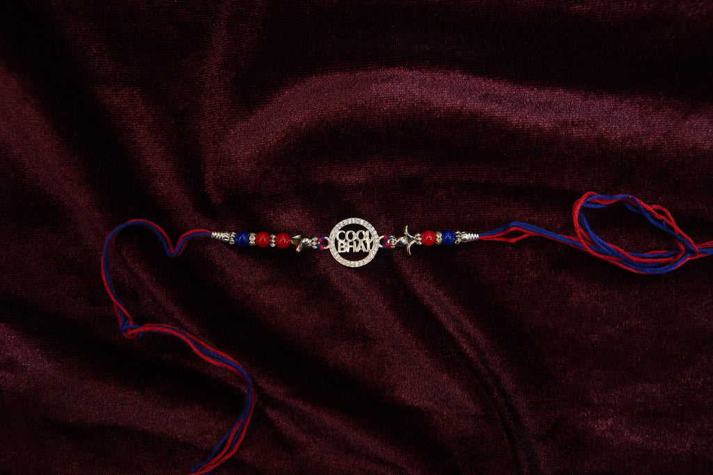 Silver Rakhi with Roli Chawal
