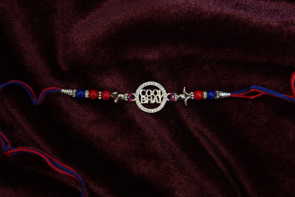 Silver Rakhi with Roli Chawal