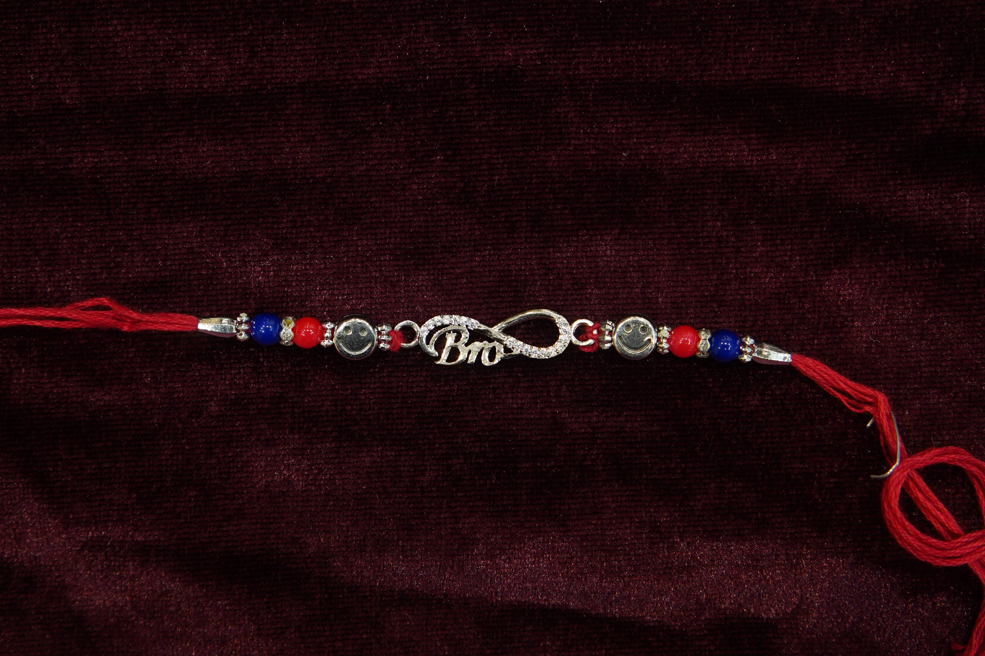 Silver Rakhi with Roli Chawal