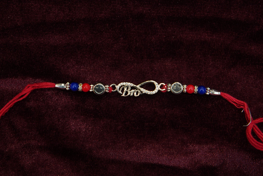 Silver Rakhi with Roli Chawal