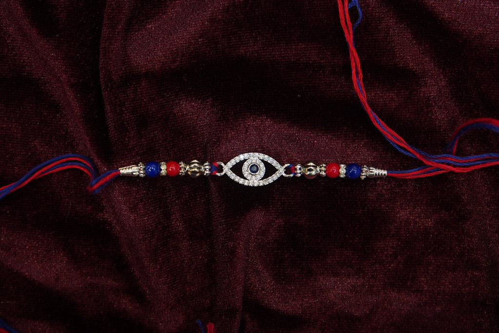 Silver Rakhi with Roli Chawal