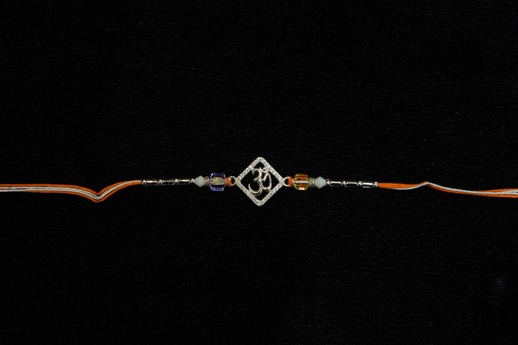 Silver Rakhi with Roli Chawal