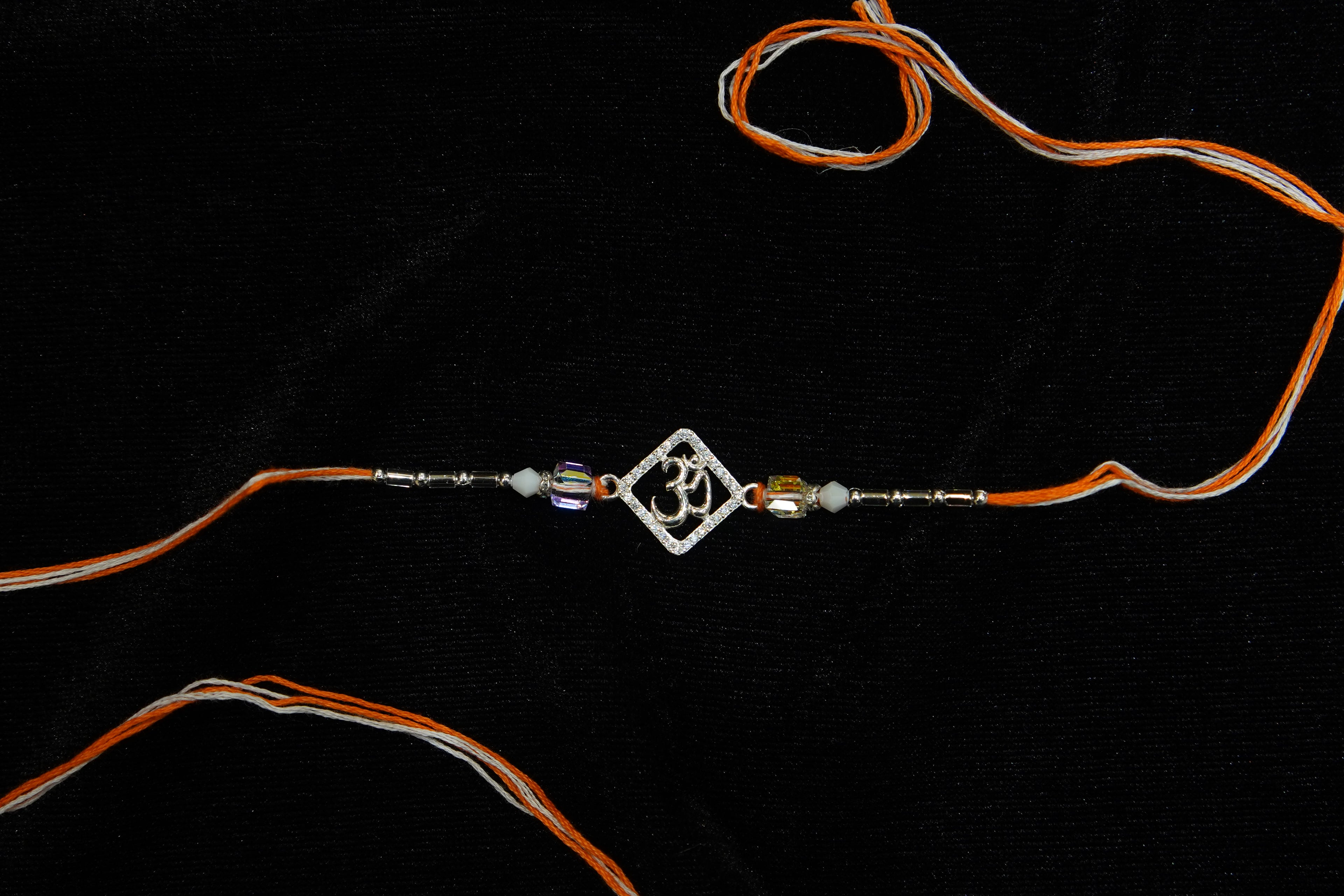 Silver Rakhi with Roli Chawal