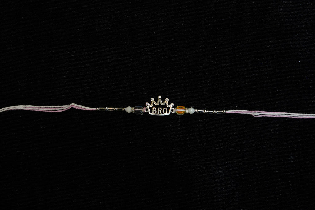Silver Rakhi with Roli Chawal