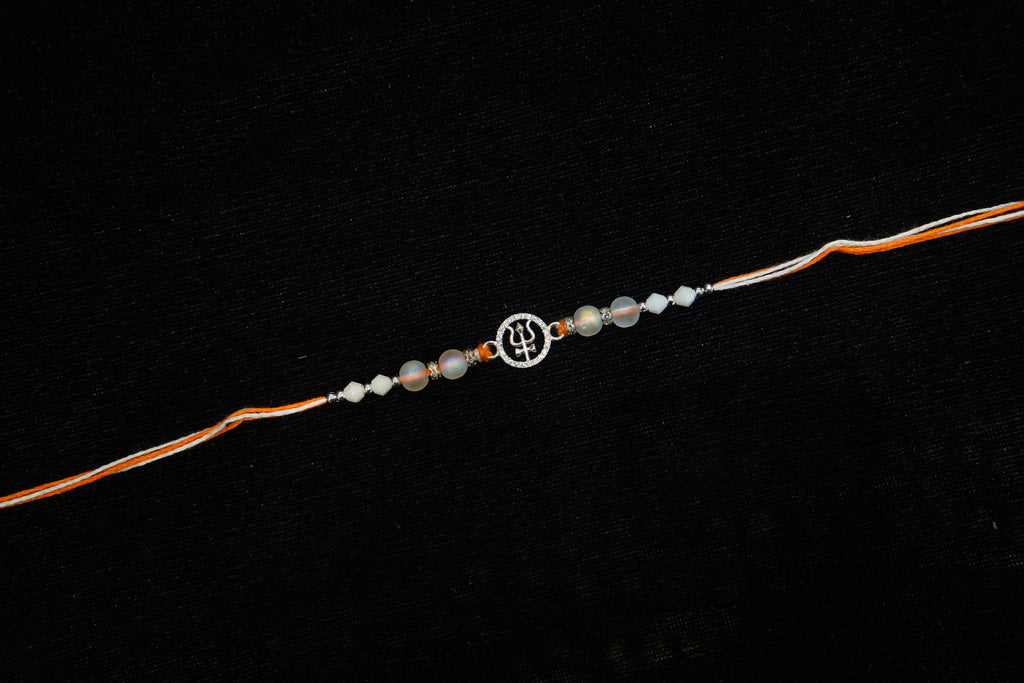 Silver Rakhi with Roli Chawal