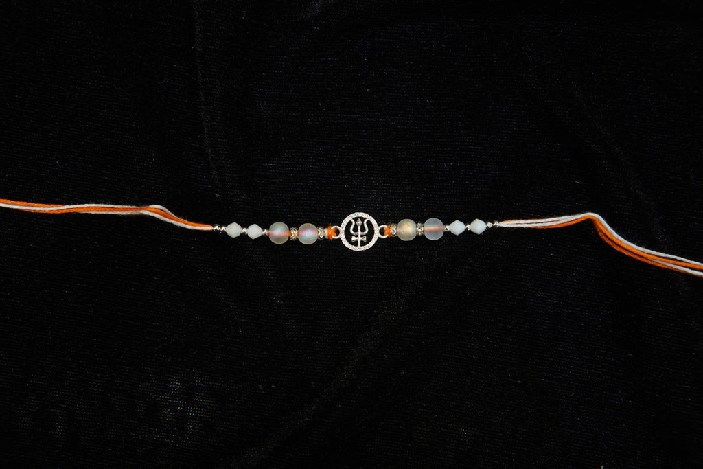 Silver Rakhi with Roli Chawal