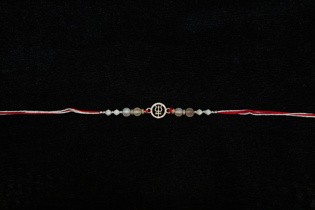 Silver Rakhi with Roli Chawal