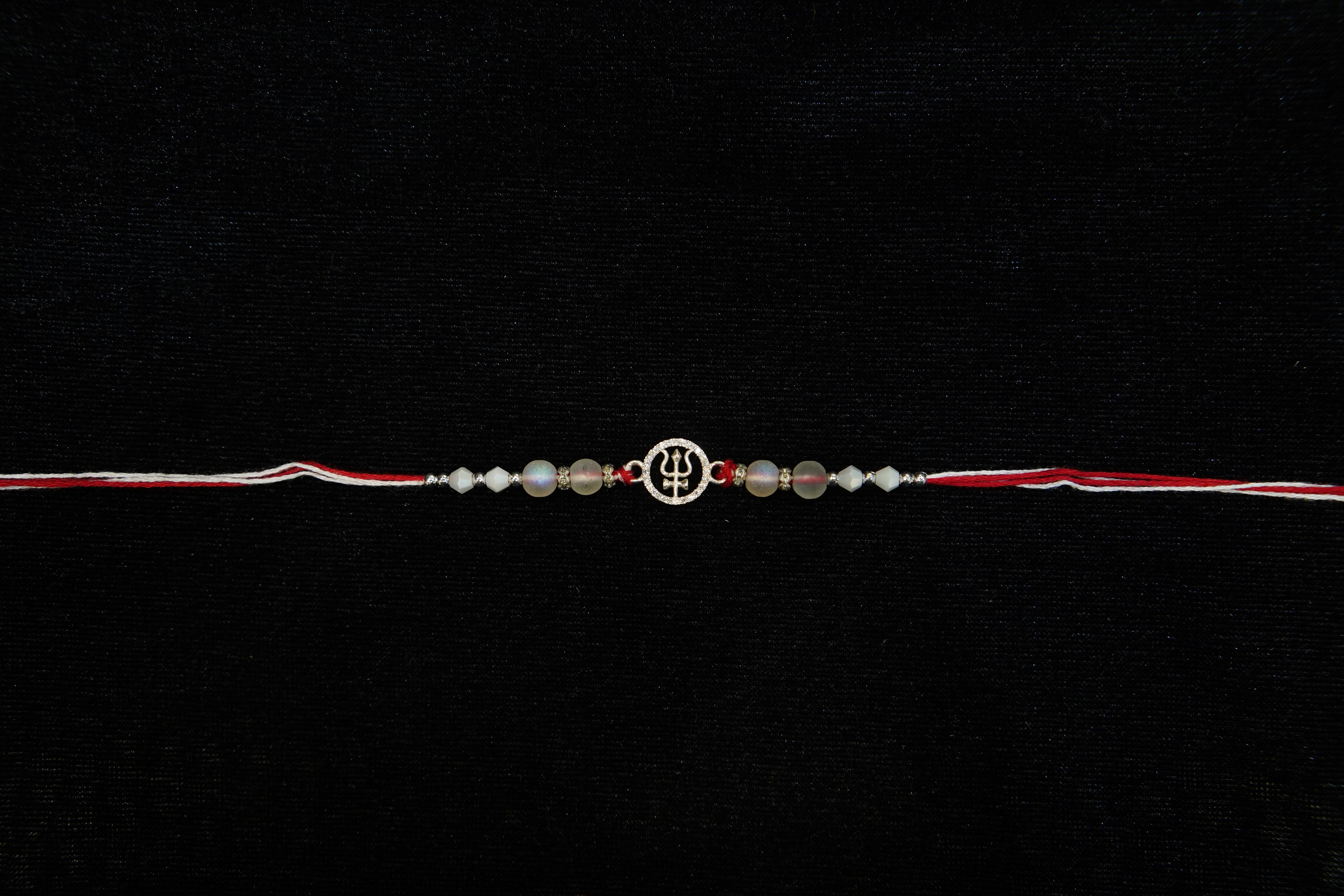 Silver Rakhi with Roli Chawal