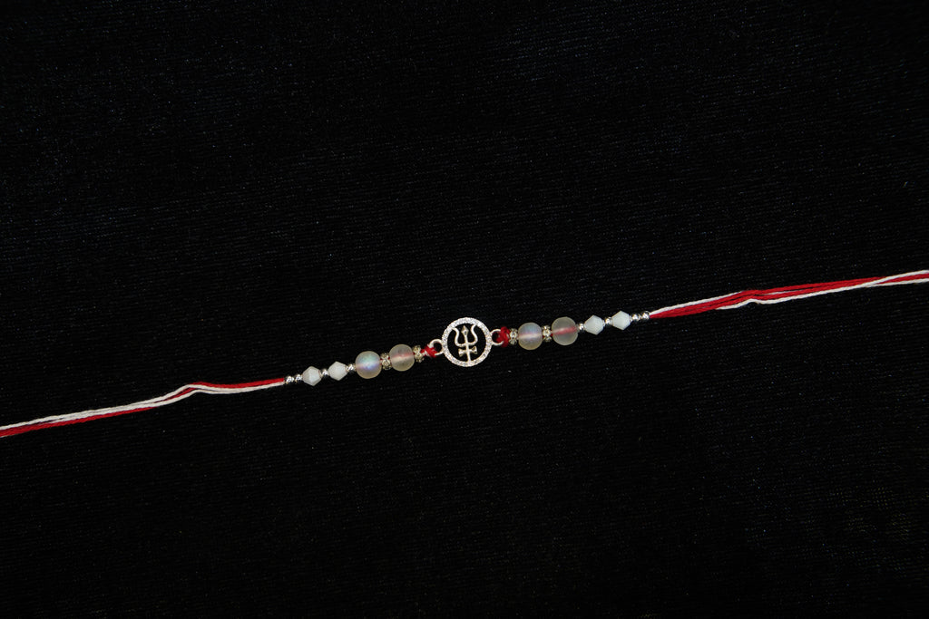 Silver Rakhi with Roli Chawal