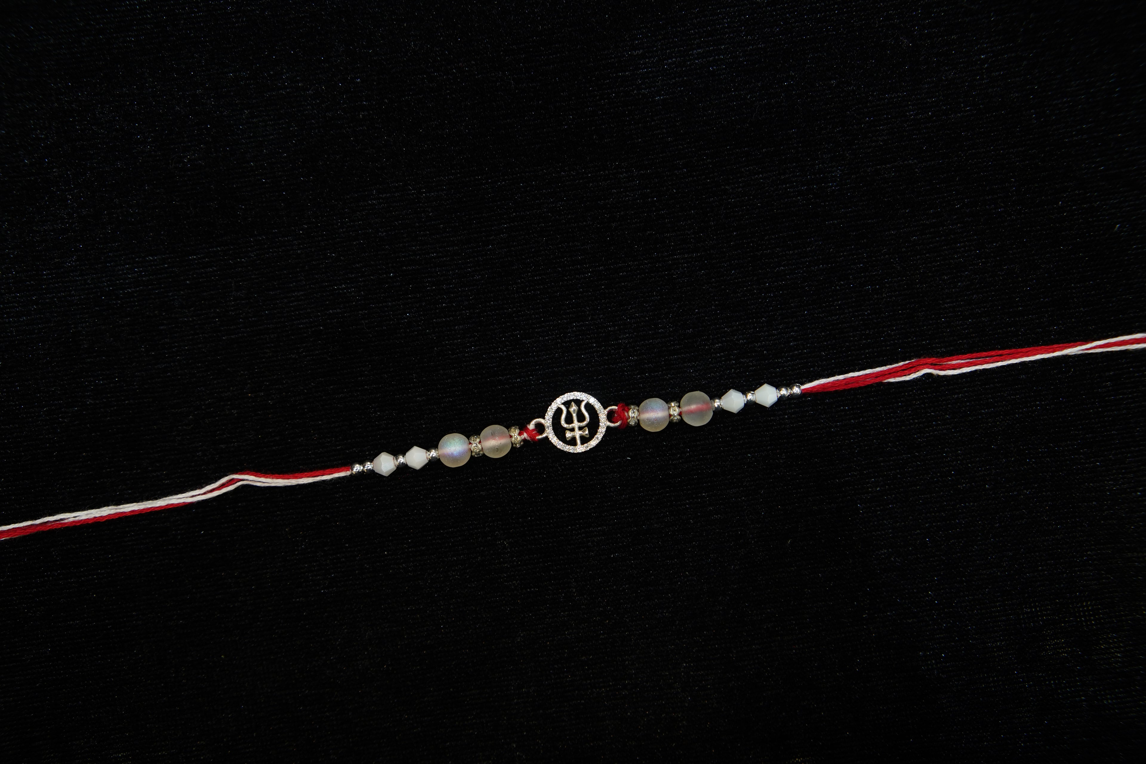 Silver Rakhi with Roli Chawal