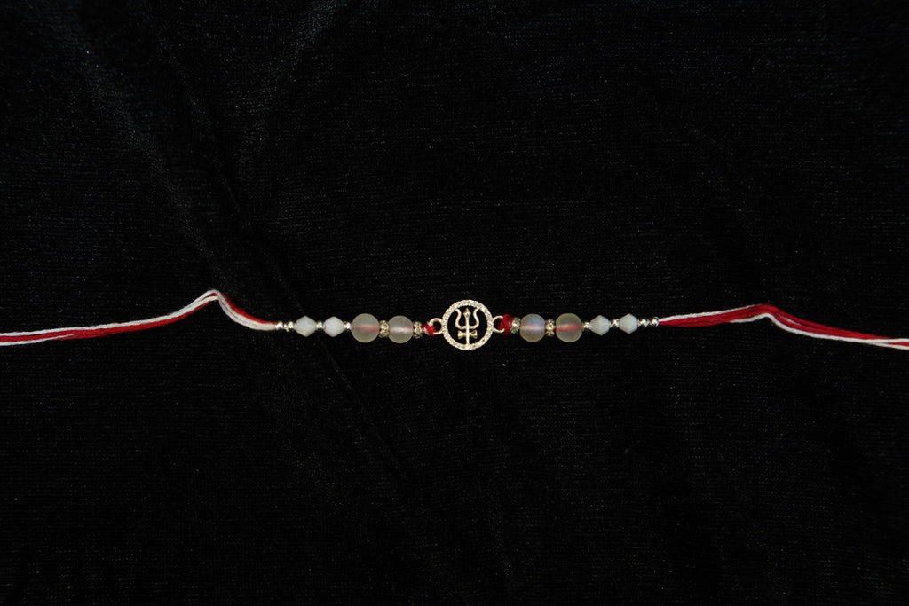 Silver Rakhi with Roli Chawal