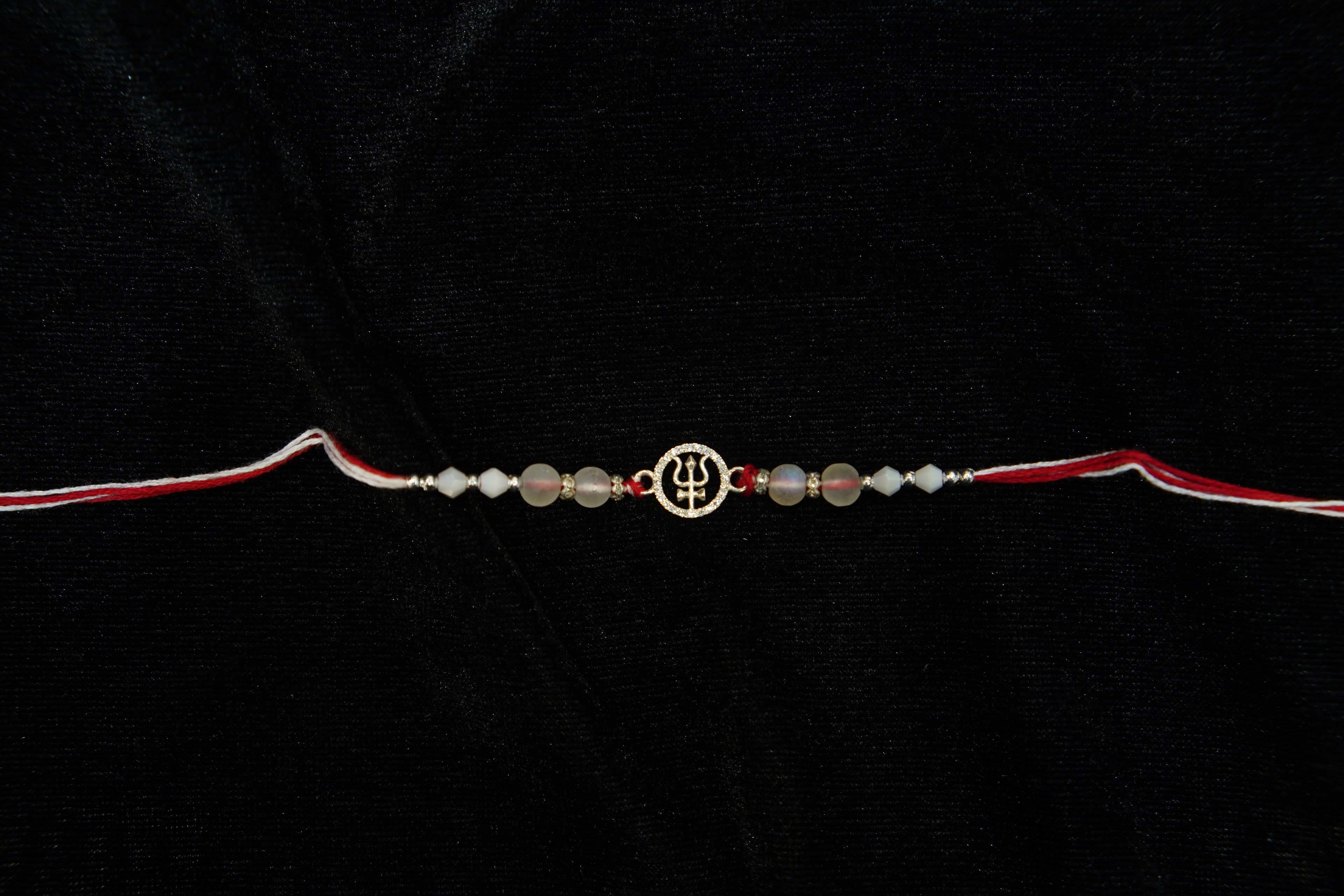 Silver Rakhi with Roli Chawal
