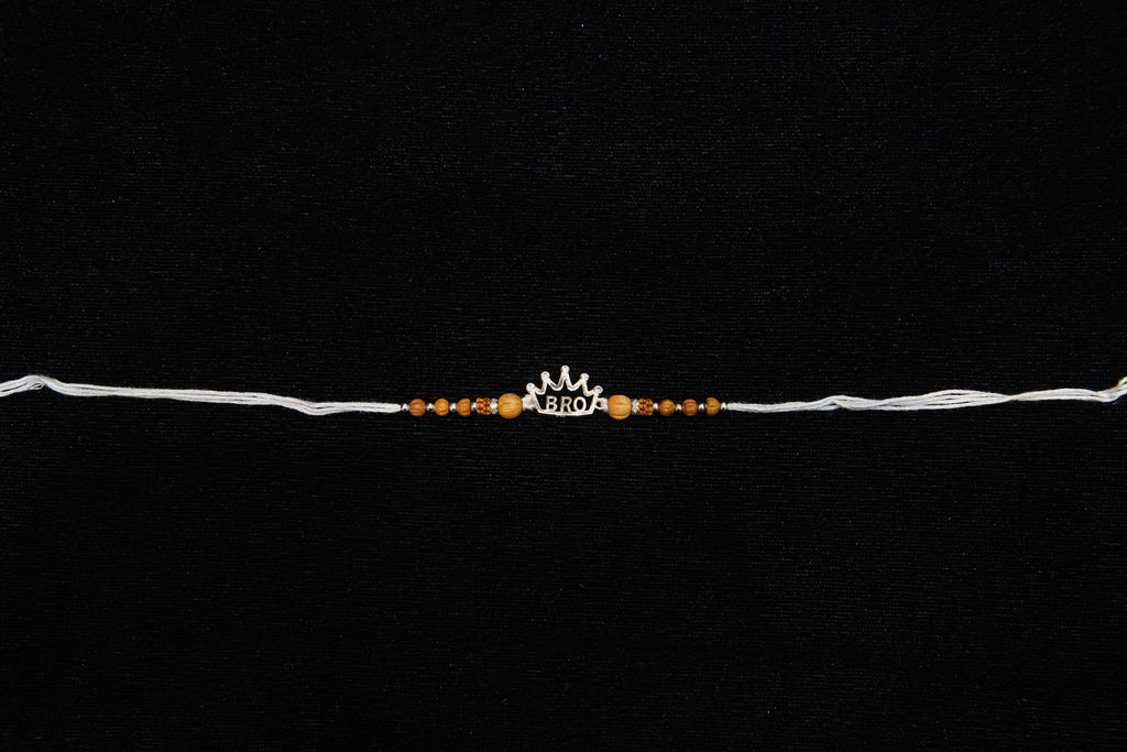 Silver Rakhi with Roli Chawal