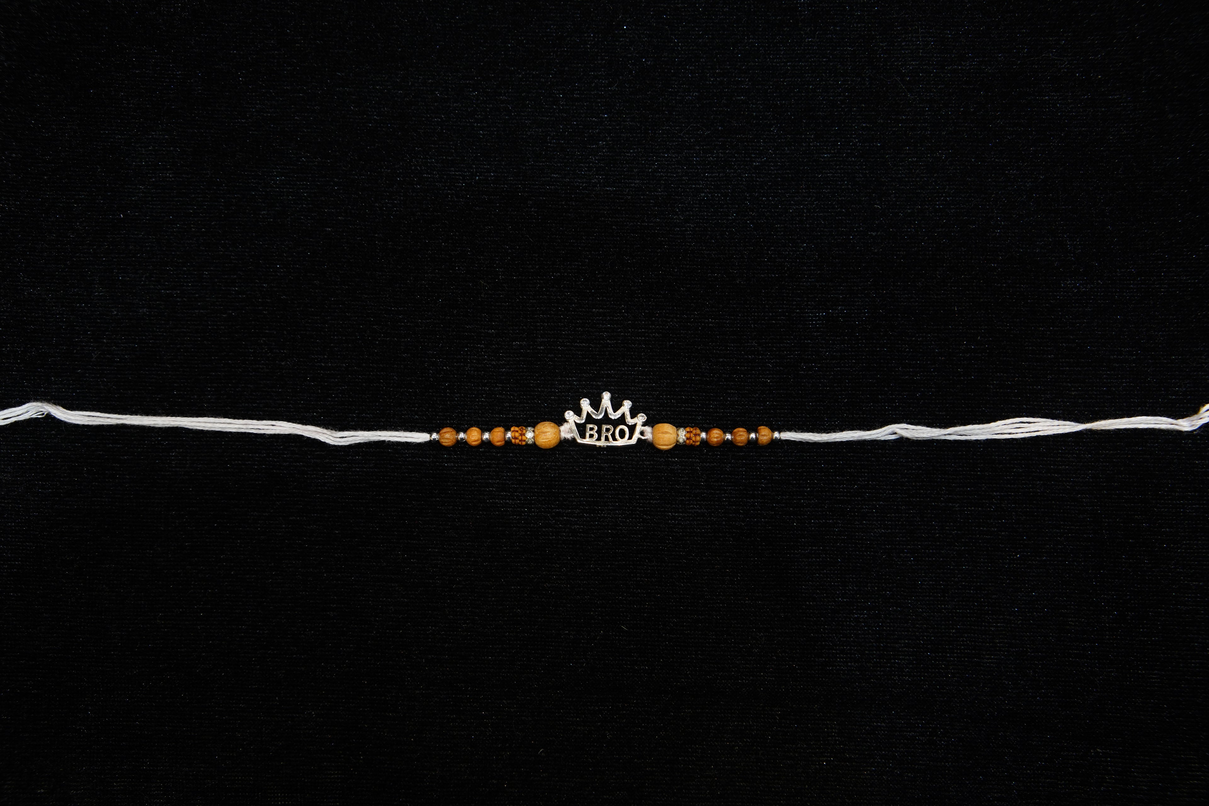 Silver Rakhi with Roli Chawal