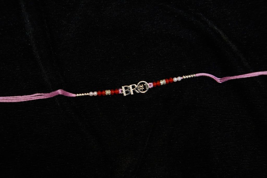 Silver Rakhi with Roli Chawal