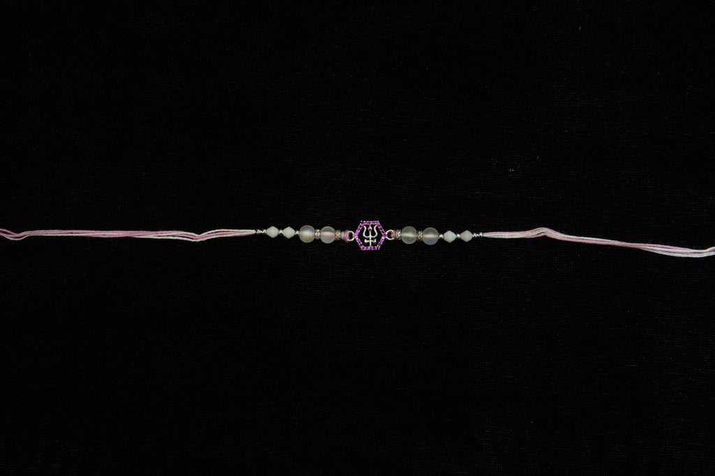 Silver Rakhi with Roli Chawal
