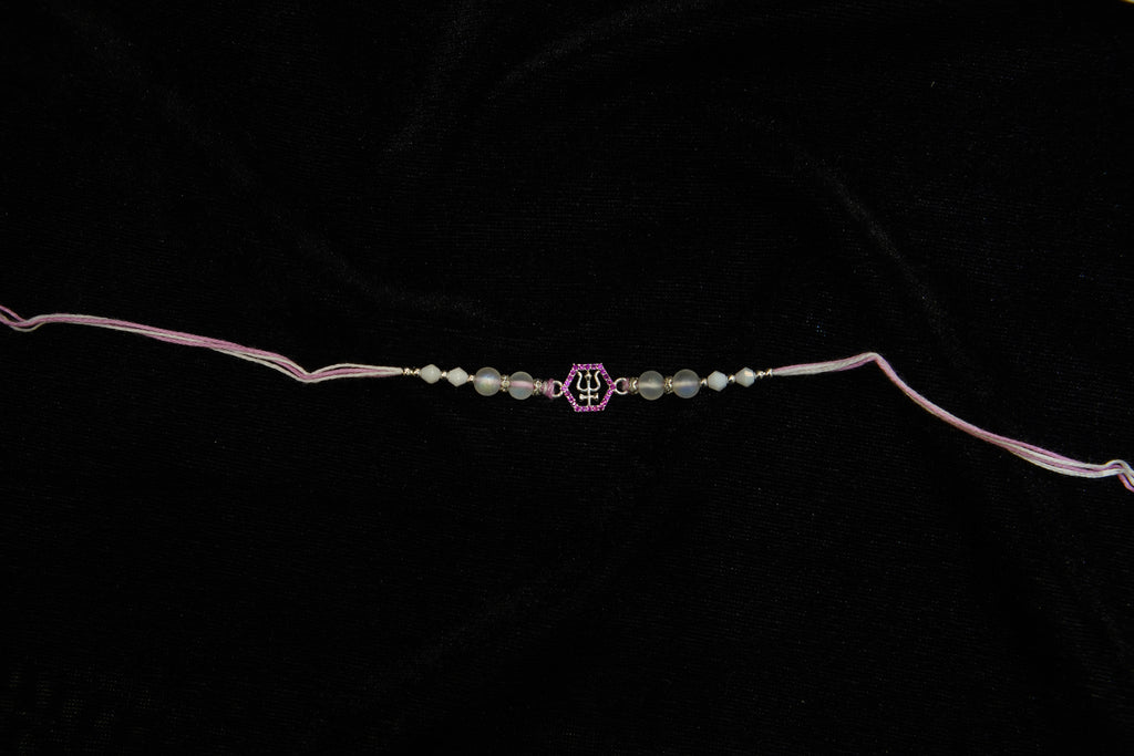Silver Rakhi with Roli Chawal
