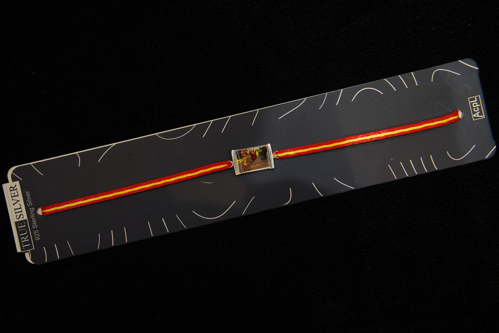 Silver Rakhi with Roli Chawal