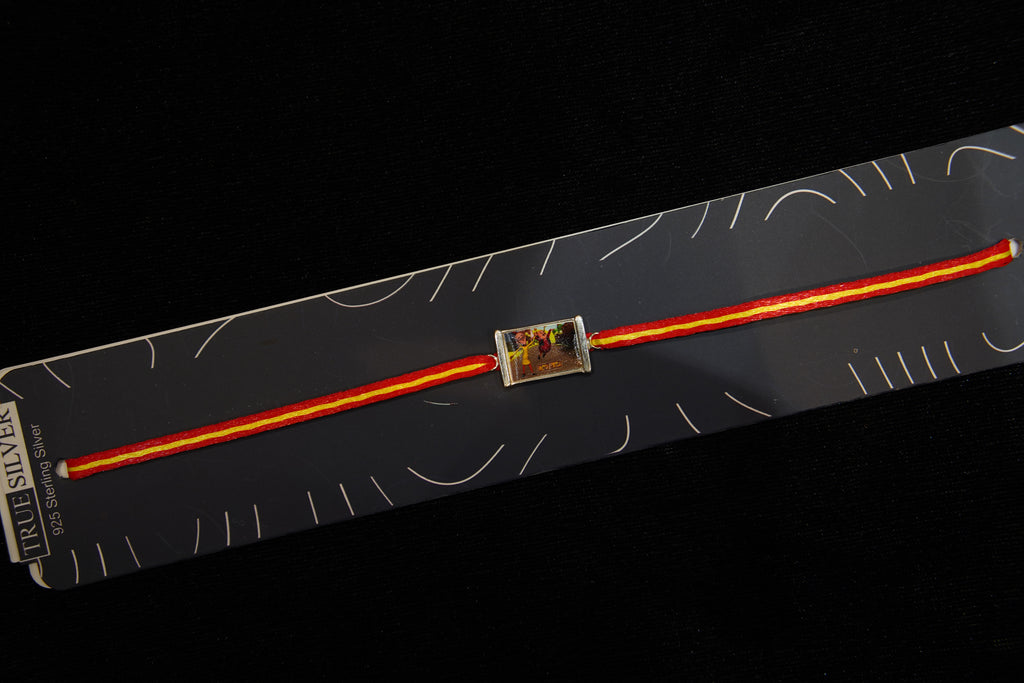 Silver Rakhi with Roli Chawal
